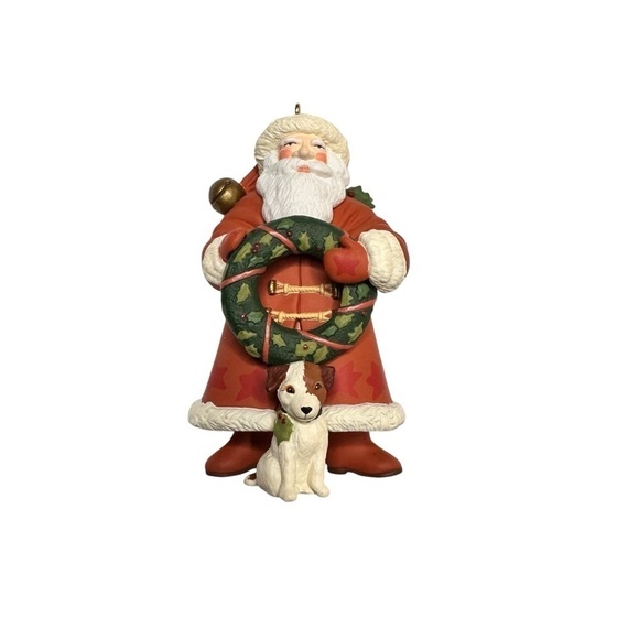 Hallmark Keepsake Ornament Santa’s Friend Christmas Santa Claus & Puppy - Picture 1 of 7